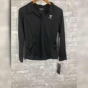 TYR Womens Long Sleeve Black Polo Swim Shirt